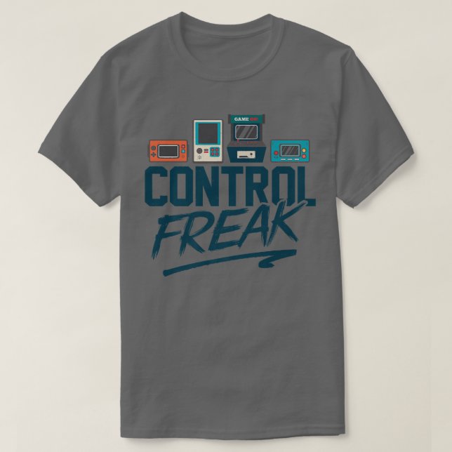 Kontrollera Freak Video Game Player Gamer Pc Co T Shirt (Design framsida)