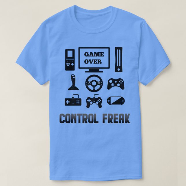 Kontrollera Freak Video Game Player Gamer Pc Co T Shirt (Design framsida)