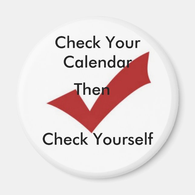 Kontrollera kalendern magnet (Framsidan)