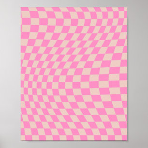 Kontrollera kontrollpanelen för persikor och Rosa  Poster