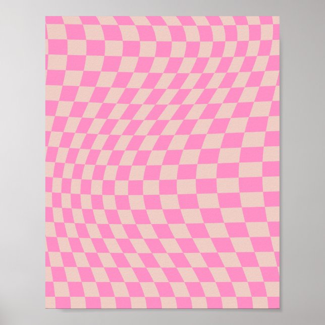Kontrollera kontrollpanelen för persikor och Rosa  Poster (Framsidan)