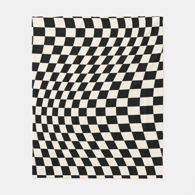 Kontrollera kontrolltavlan Black and Cream White M Fleecefilt (Framsidan)