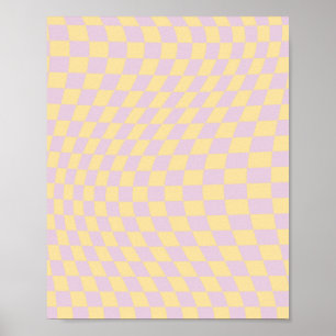Kontrollera kontrolltavlan för Lilac Gult Checkboa Poster