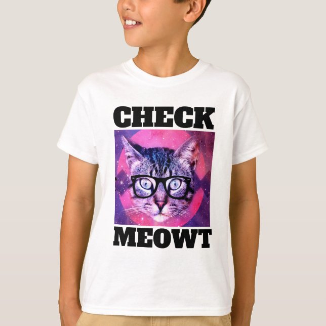 KONTROLLERA MEOWT FUNNY CAT BOYS KIDS T-SHIRTS (Framsida)
