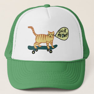 Kontrollera Meowt Punny den Skateboarding tabby Keps