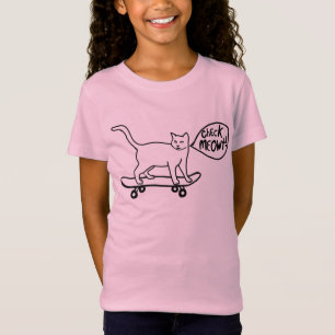 Kontrollera meowt Punny Skateboarding Cat T Shirt