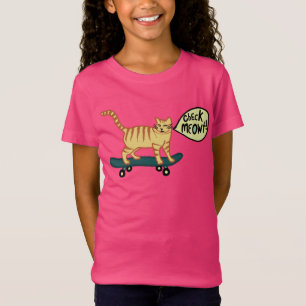 Kontrollera Meowt Punny Skateboarding Tabby katt T Shirt