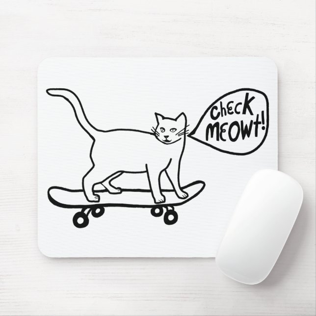 KONTROLLERA MEOWT Skateboarding Cat Musmatta (Med mus)