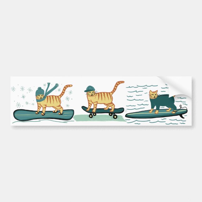 KONTROLLERA MEOWT Sporty Cats Bildekal (Framsidan)