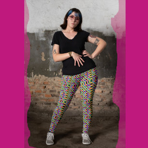 Kontrollera Mönster 5-benen Leggings