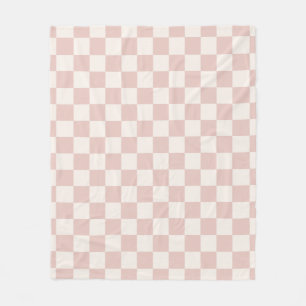 Kontrollera Mönster Checkboard för Blek Beige Ch Fleecefilt
