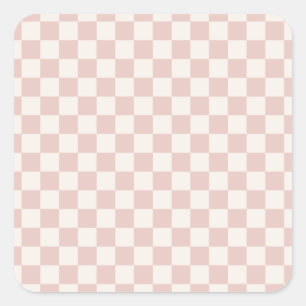 Kontrollera Mönster Checkboard för Blek Beige Ch Fyrkantigt Klistermärke