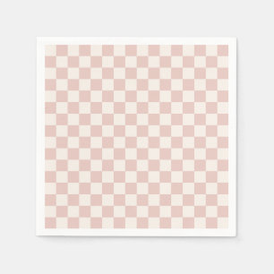 Kontrollera Mönster Checkboard för Blek Beige Chec Pappersservett