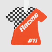 Kontrollera Mönster i svartvitt med Orange