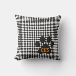 Kontrollera Mönster Paw Print INITIALER School Fär Kudde