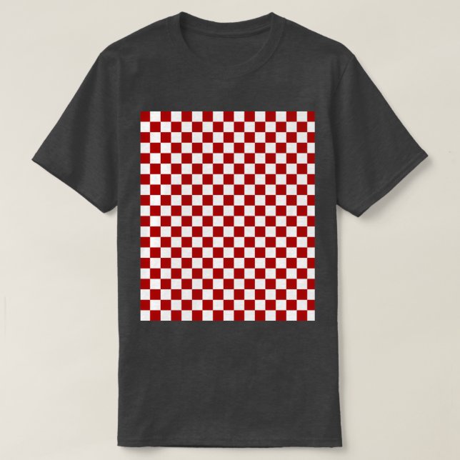 Kontrollera mönster Red och vit chec i mönster T Shirt (Design framsida)