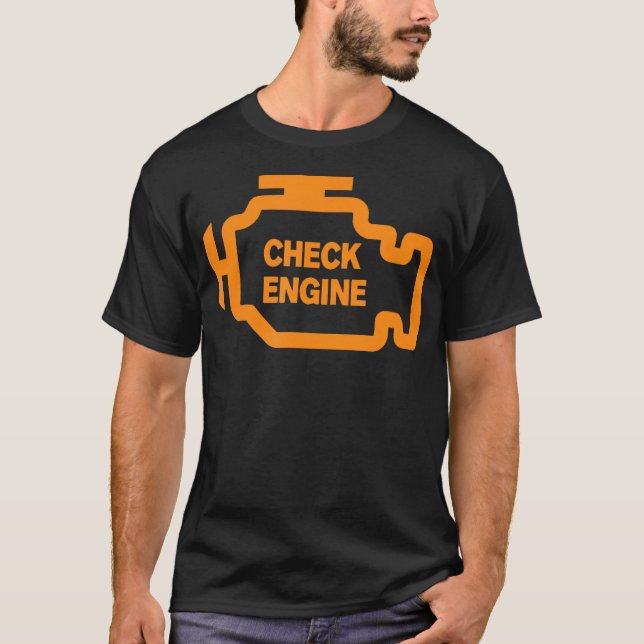 Kontrollera motorbelysning T-förskjutning T Shirt (Framsida)