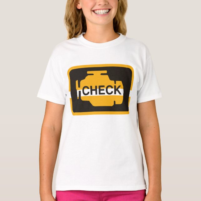 Kontrollera motorns ljusflickor T-Shirt (Framsida)