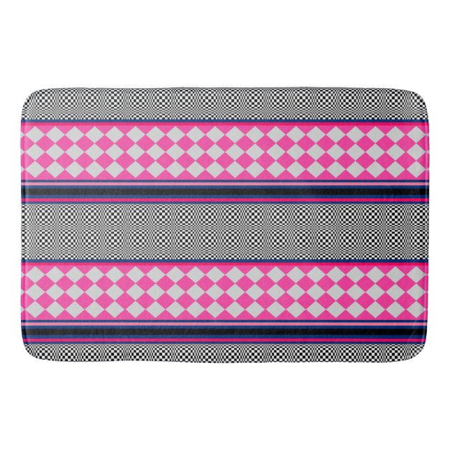 Kontrollera Rand Harlequin Mixed Mönster Design Badrumsmatta (Framsidan)