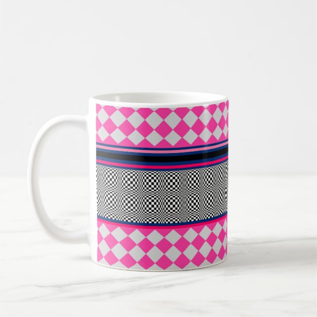 Kontrollera Rand Harlequin Mixed Mönster Design Kaffemugg (Vänster)