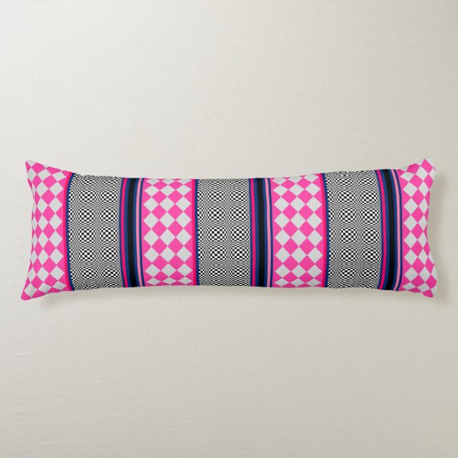 Kontrollera Rand Harlequin Mixed Mönster Design Kroppskudde (Framsidan)