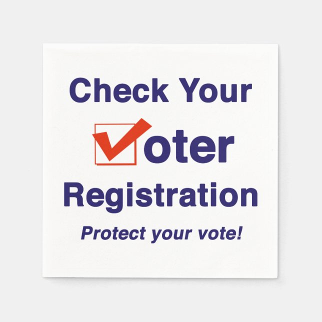 Kontrollera röstregistreringen 2024 pappersservett (Framsidan)