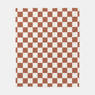 Kontrollera Rust Checkboard för Terracotta Checke Fleecefilt