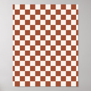 Kontrollera Rust Checkboard för Terracotta Checke Poster