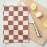 Kontrollera Rust Checkboard för Terracotta Checker Kökshandduk<br><div class="desc">Checkered Mönster - Earth Tones Terracotta Checkerboard.</div>