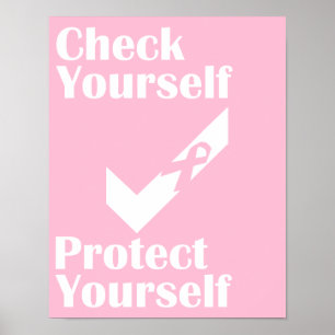 Kontrollera sig Yourself för bröstcanceraffisch Poster