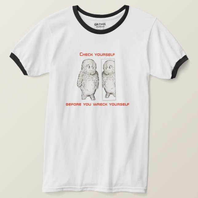 Kontrollera sig Yourself skjortan Tee (Design framsida)