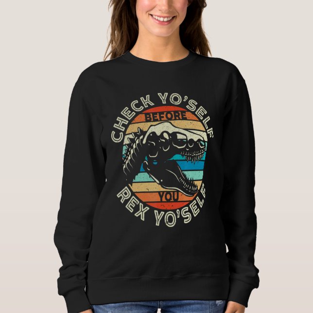 Kontrollera själv innan du rex You Self T Rex Dino Shirt (Framsida)