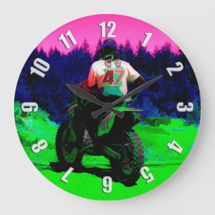 Kontrollera spårningen - Motocross Racer Stor Klocka