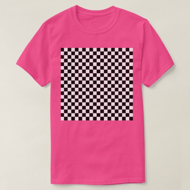 Kontrollera svart och vit mönster i mönster t shirt (Design framsida)