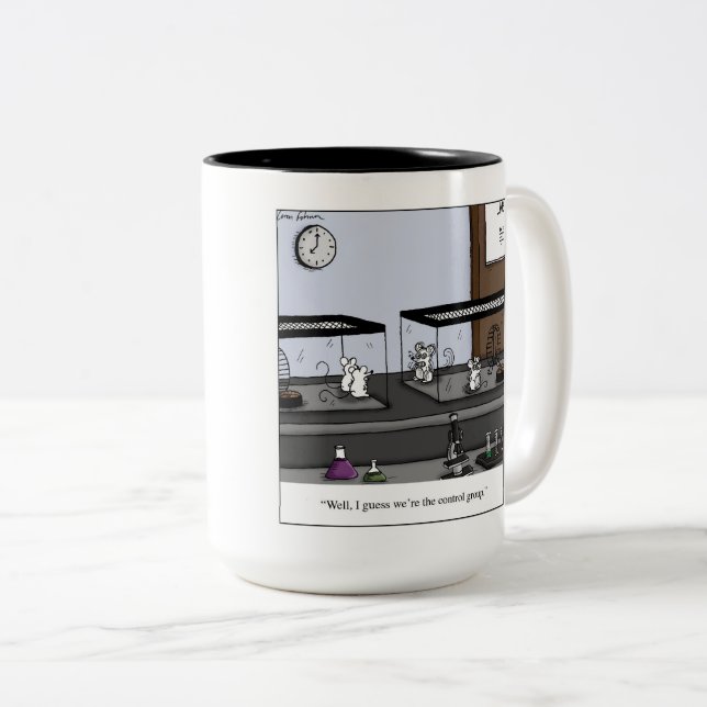 Kontrollera tecknaden för grupplabbmöss Två-Tonad mugg (Framsida höger)