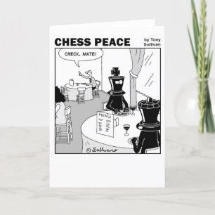 Kontrollera tecknaden Mate Chess Peace Kort