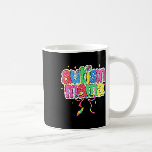 Kontrollerad Autism Mamma Coquette Bow Autism Awar Kaffemugg (Höger)