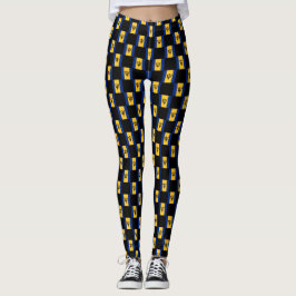 Kontrollerad Barbados Flagga Mönster Leggings