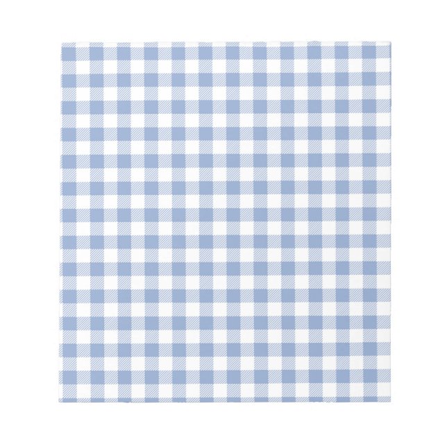 Kontrollerad Blue Gingham Classic Mönster Anteckningsblock (Framsida)