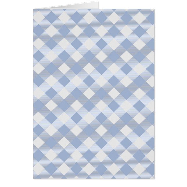 Kontrollerad Blue Gingham Classic Mönster Hälsningskort (Framsidan)