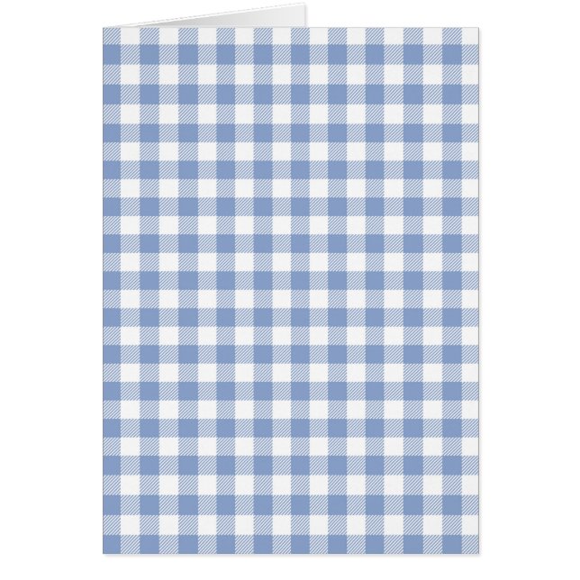 Kontrollerad Blue Gingham Classic Mönster Hälsningskort (Framsidan)