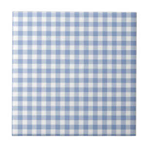 Kontrollerad Blue Gingham Classic Mönster Kakelplatta