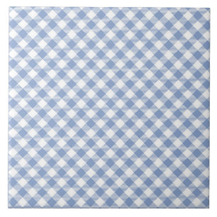 Kontrollerad Blue Gingham Classic Mönster Kakelplatta