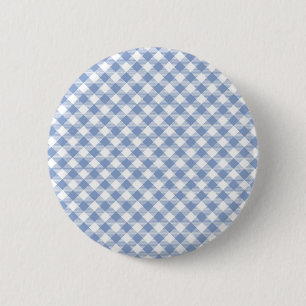 Kontrollerad Blue Gingham Classic Mönster Knapp