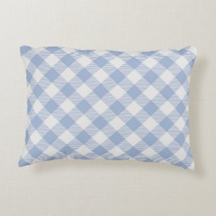 Kontrollerad Blue Gingham Classic Mönster Prydnadskudde