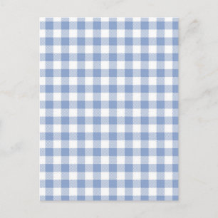 Kontrollerad Blue Gingham Classic Mönster Vykort