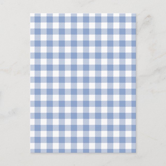 Kontrollerad Blue Gingham Classic Mönster Vykort (Framsida)