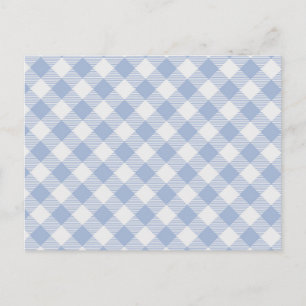 Kontrollerad Blue Gingham Classic Mönster Vykort