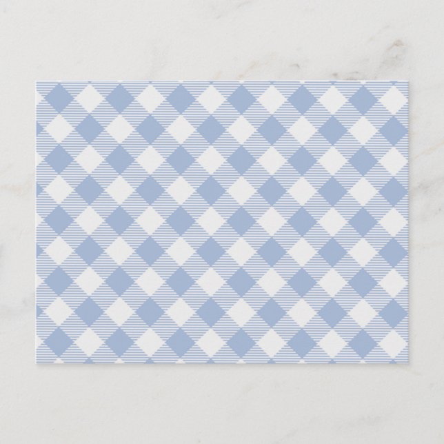 Kontrollerad Blue Gingham Classic Mönster Vykort (Framsida)