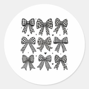 Kontrollerad Bow Tävling Car Tävla Women Cute Coqu Runt Klistermärke